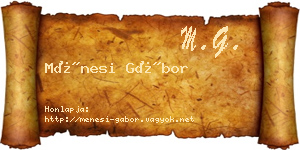 Ménesi Gábor névjegykártya